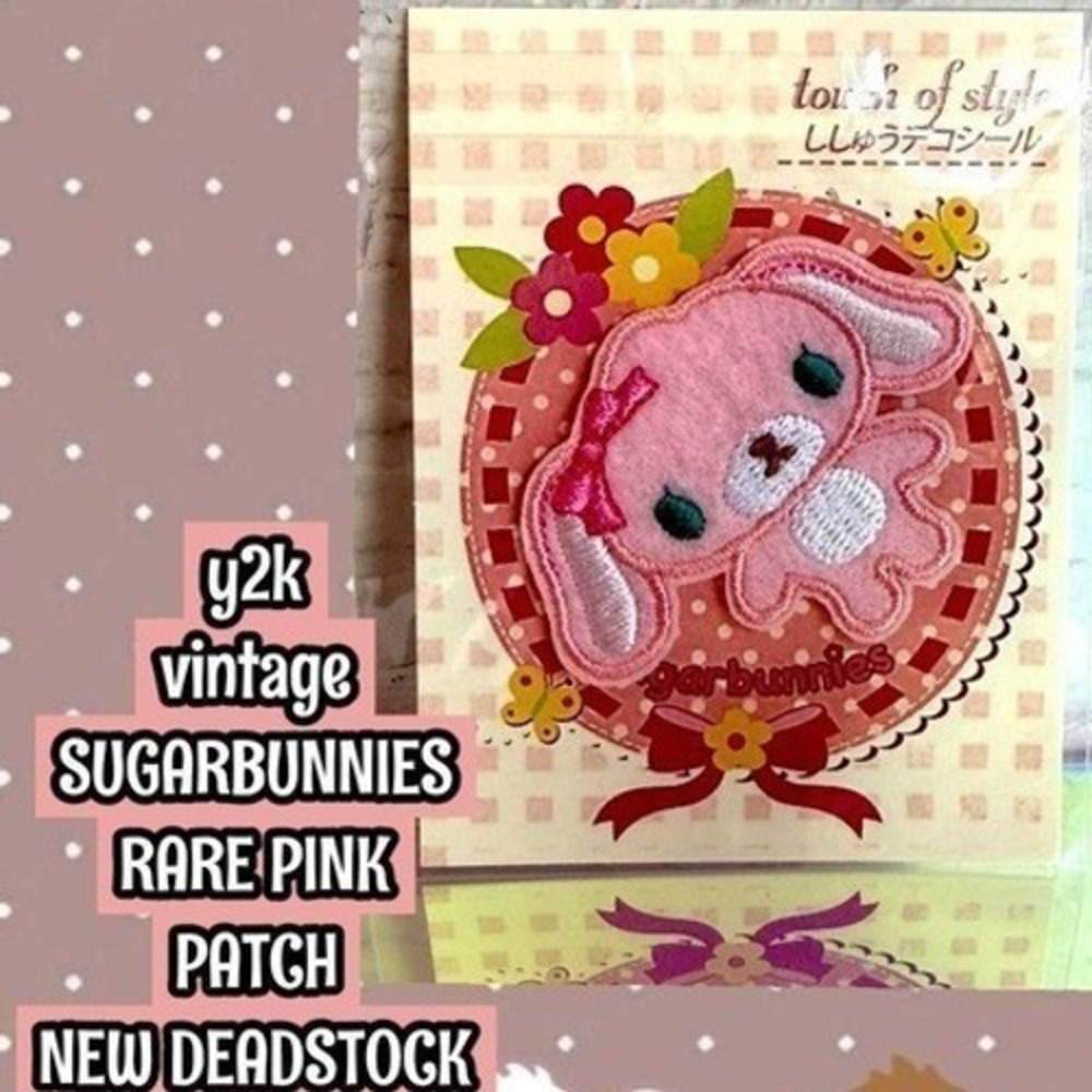 Vintage Sanrio Sugarbunnies Touch of Style Embroidered Sticker Patch dead stock